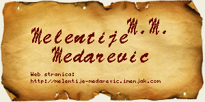 Melentije Medarević vizit kartica